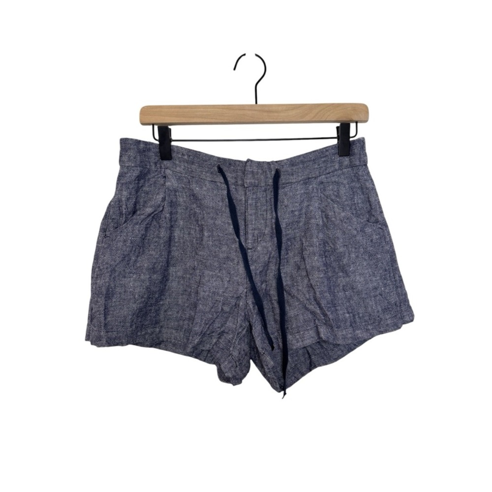 Old Navy Women's Linen-Blend Drawstring Shorts Size 6 Navy Blue Summer Basics